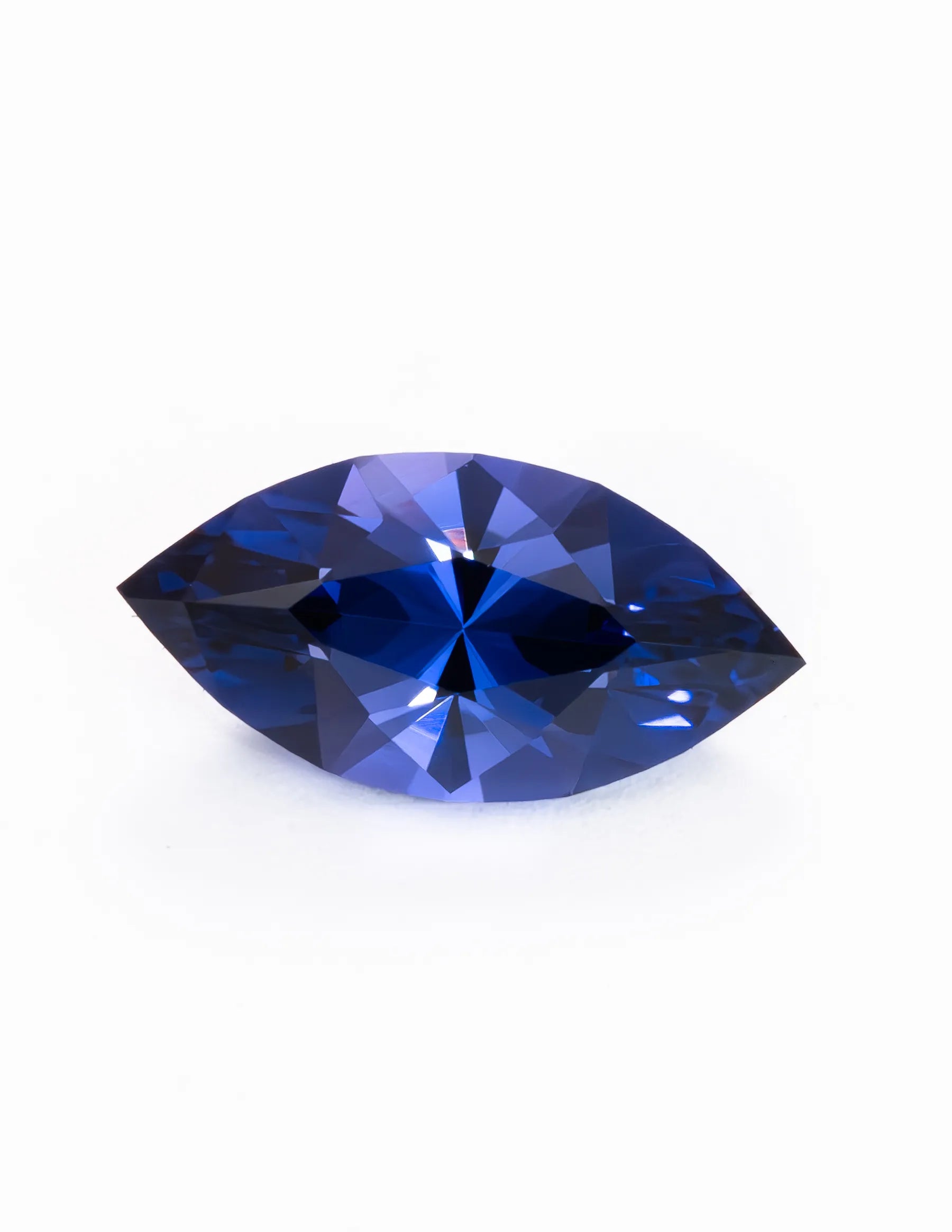 Royal Blue Lab Sapphire Baroness Marquise Cut