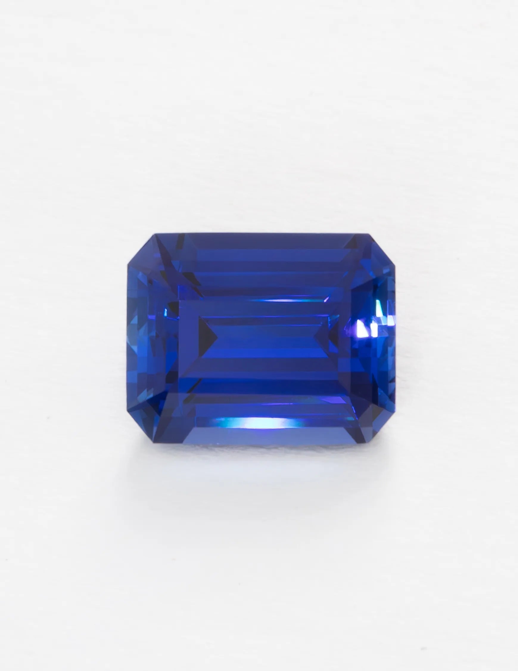 royal blue lab sapphire step cut