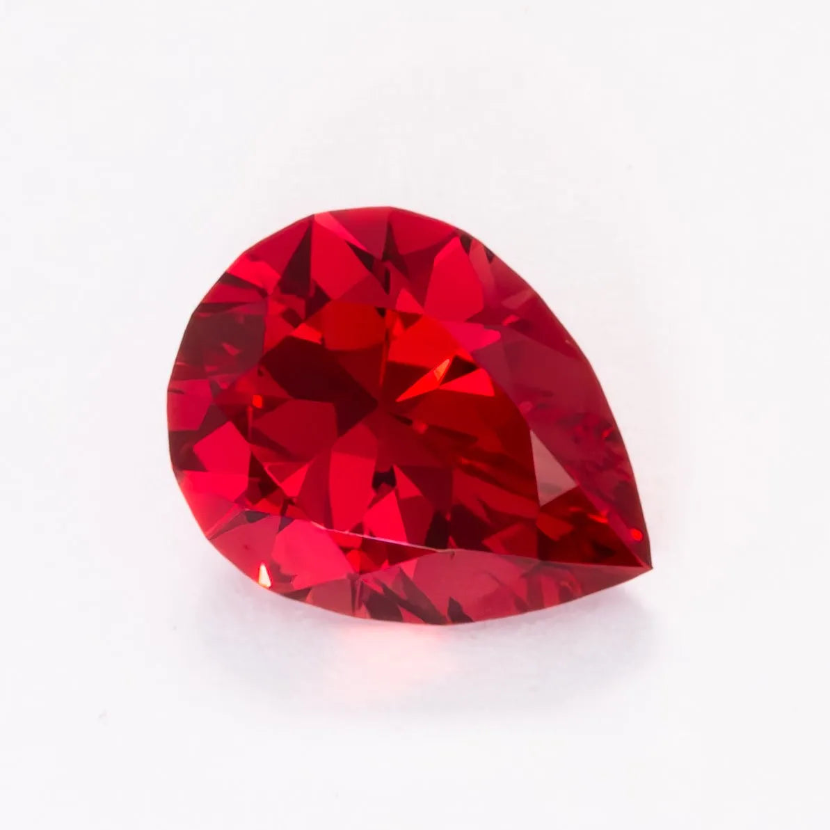 Lab Ruby Antique Pear Cut