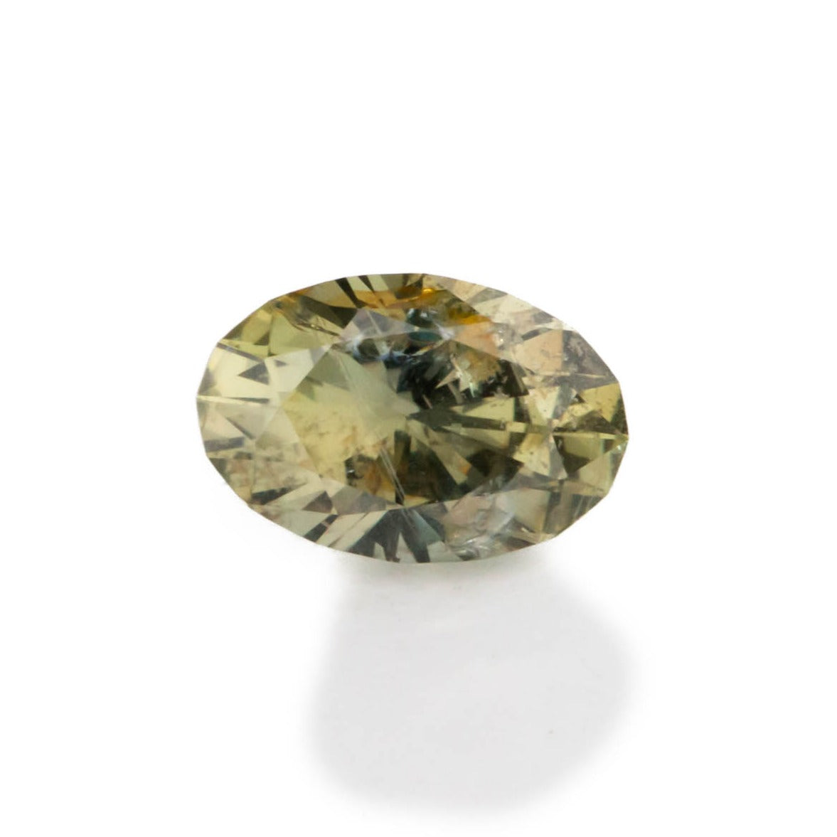 af0135 included yellow green african sapphire oval