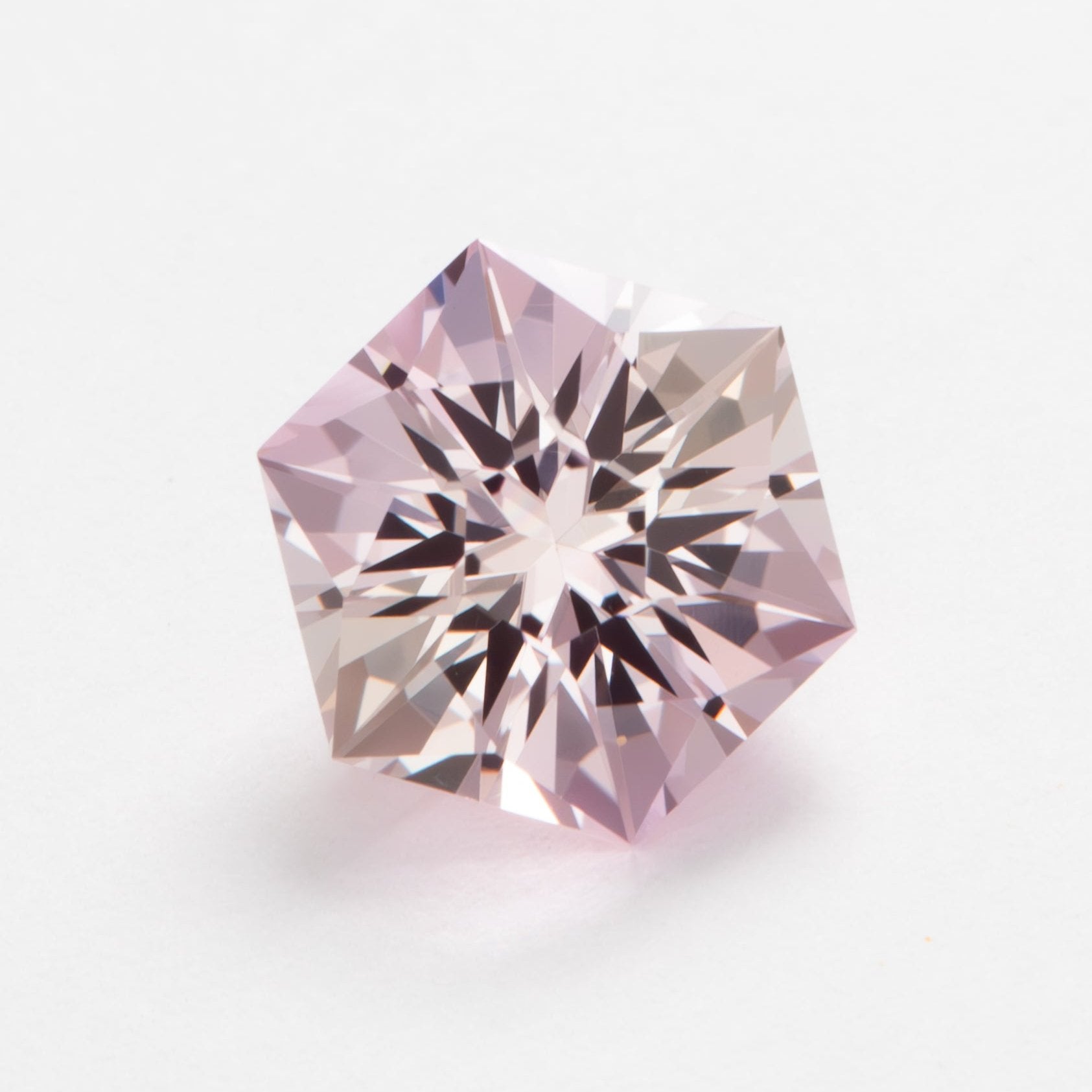 light pink lab sapphire hex cut cosmos