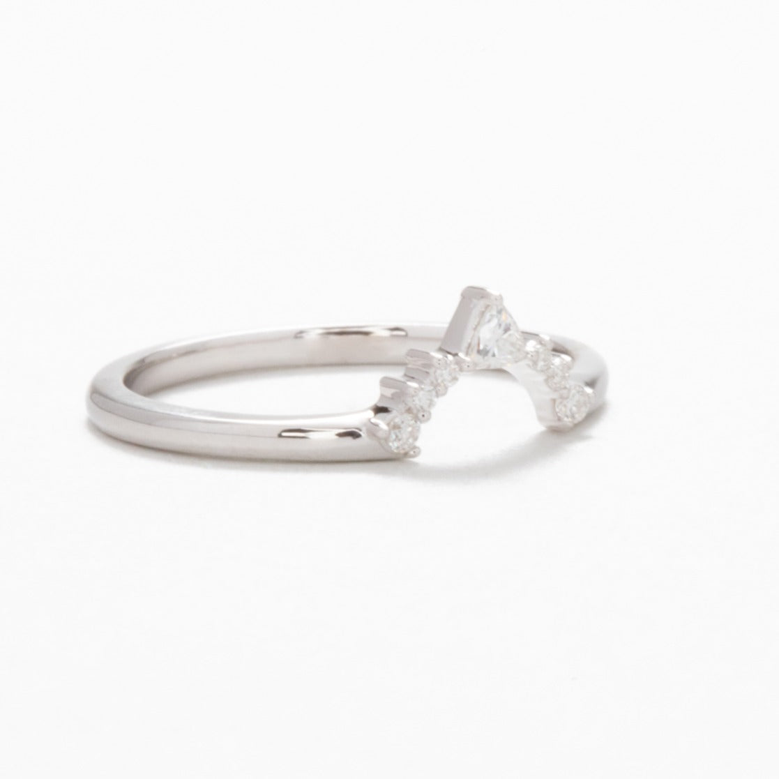 Brooke wedding band in white gold and moissanite