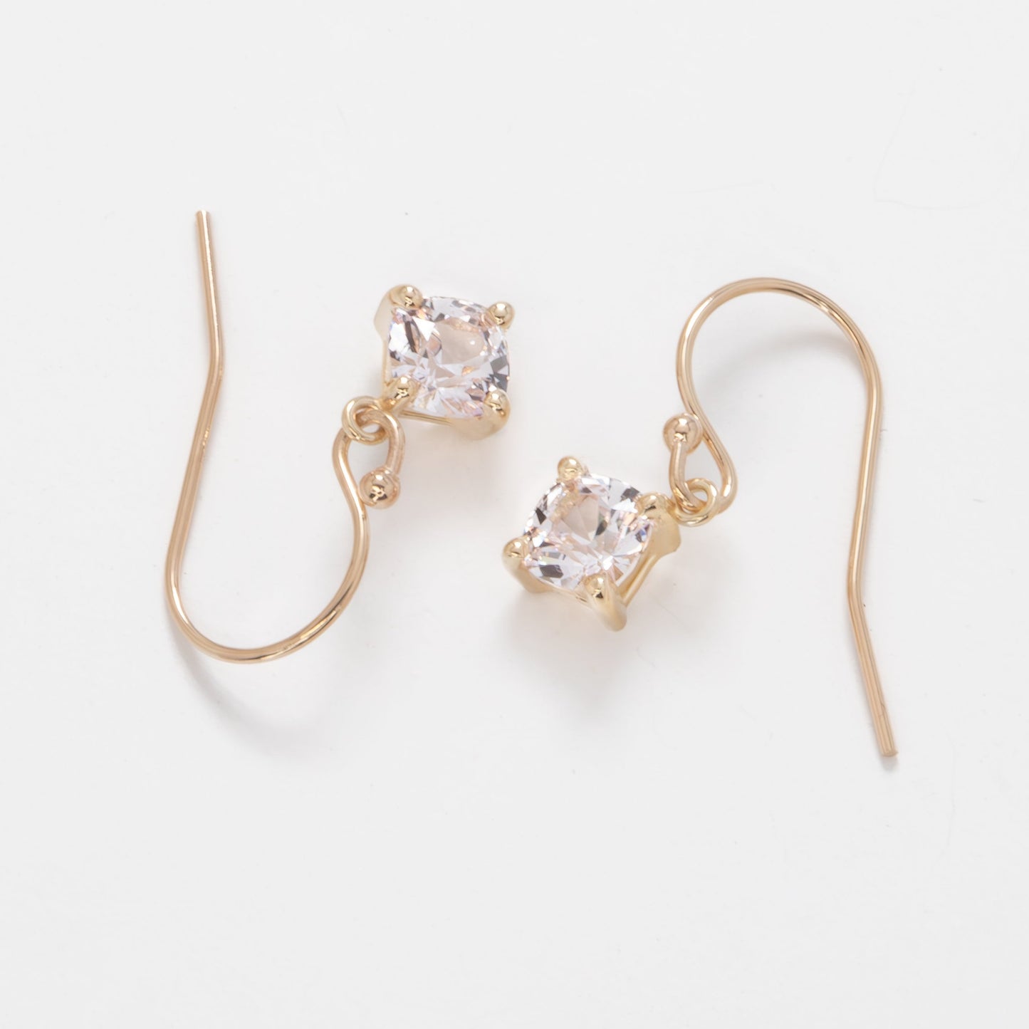 cassandra drop earrings yellow gold pink lab sapphire