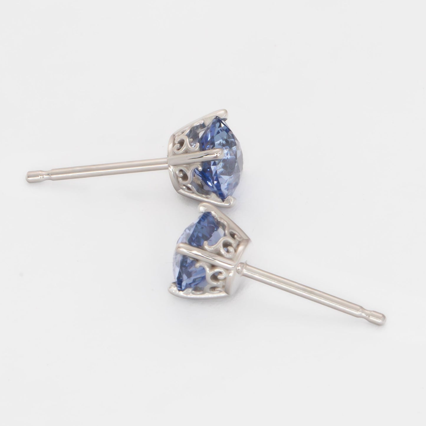 Cyliene earrings with blue lab sapphires