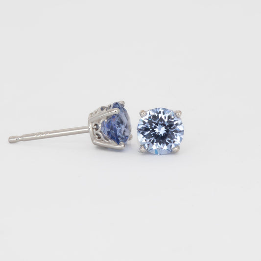 Cyliene earrings with blue lab sapphires