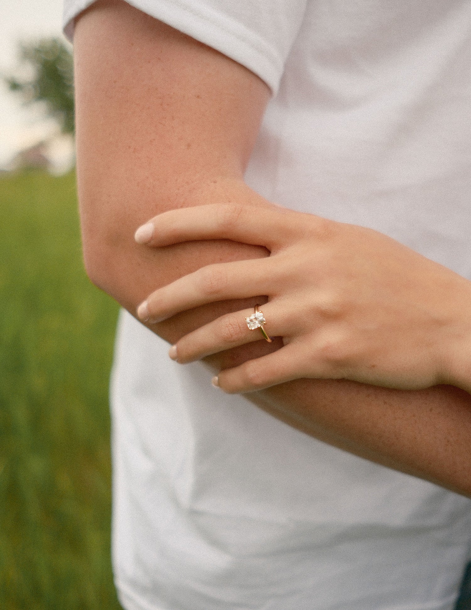 white sapphire engagement ring