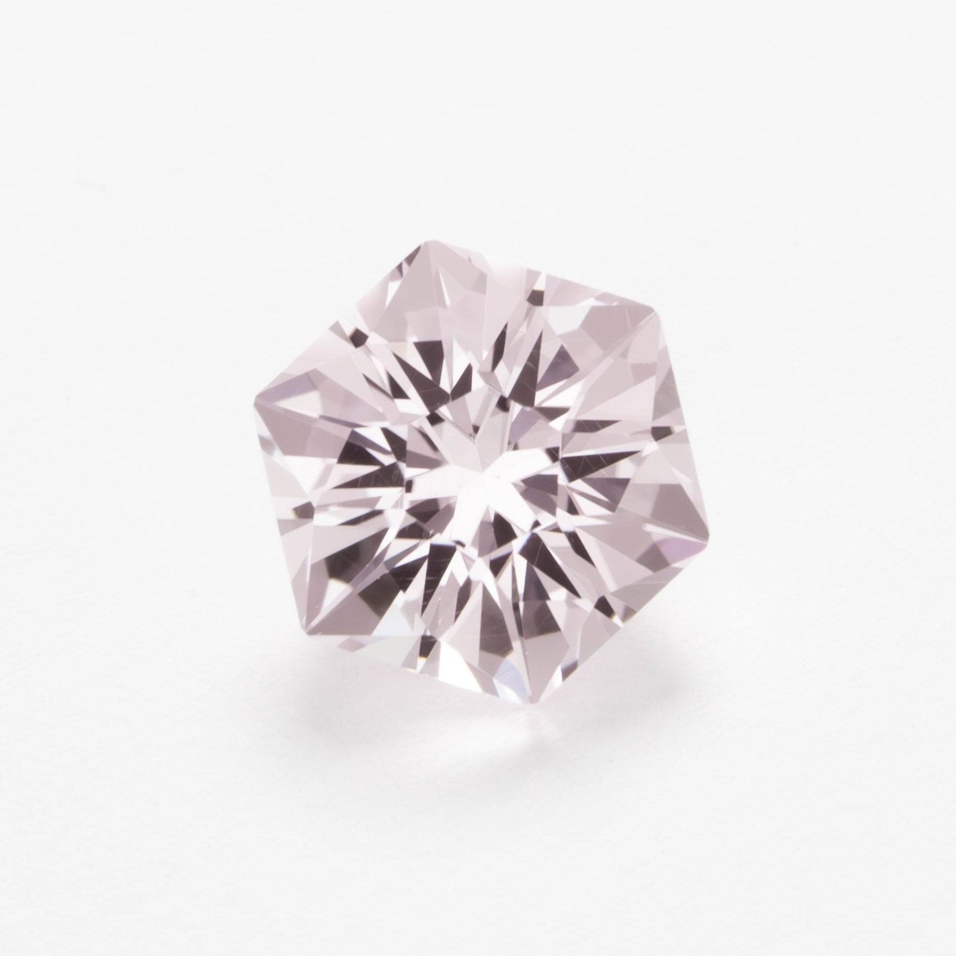 light pink lab sapphire hex cut cosmos