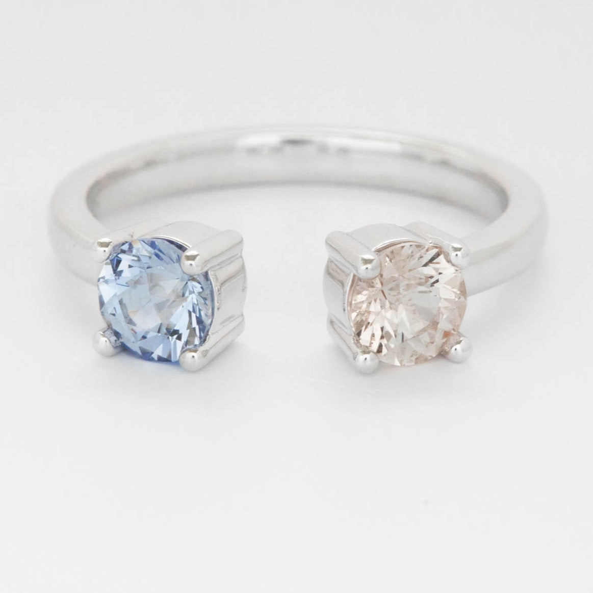 Florence split shank band with pink and blue lab sapphires