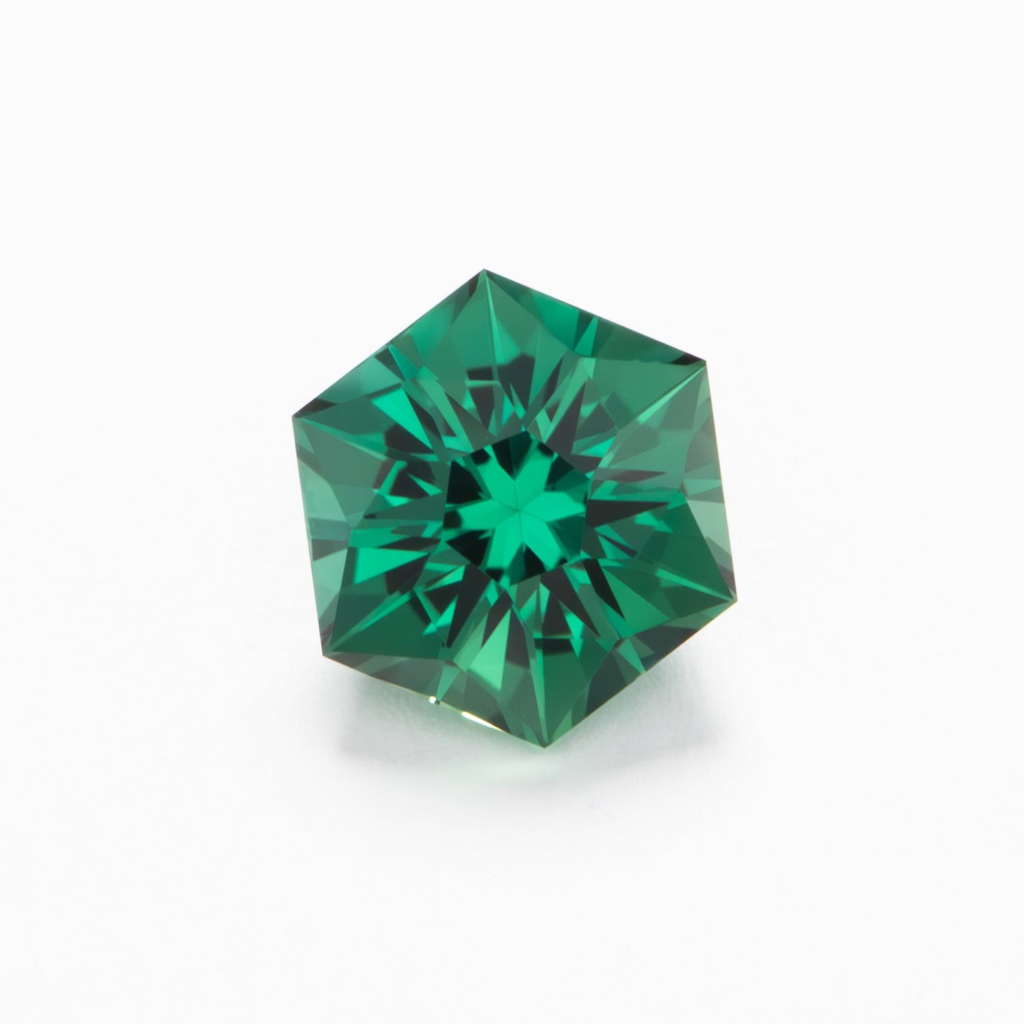 green lab sapphire hex cut cosmos