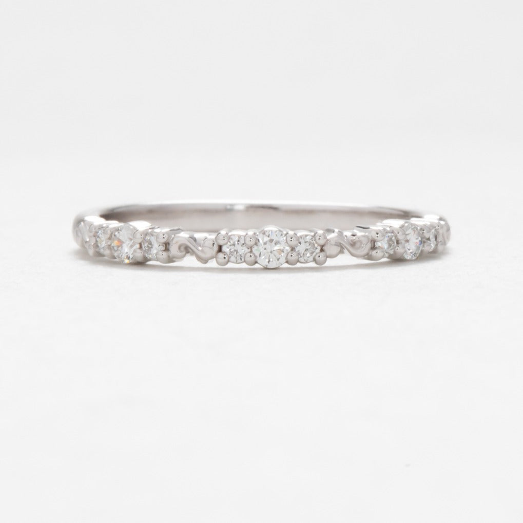 Kirstin wedding band in 14k white gold with lab diamonds