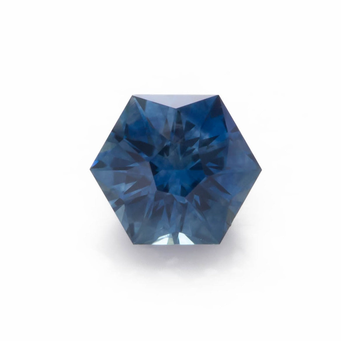 MS0132 rich blue montana sapphire hex cut