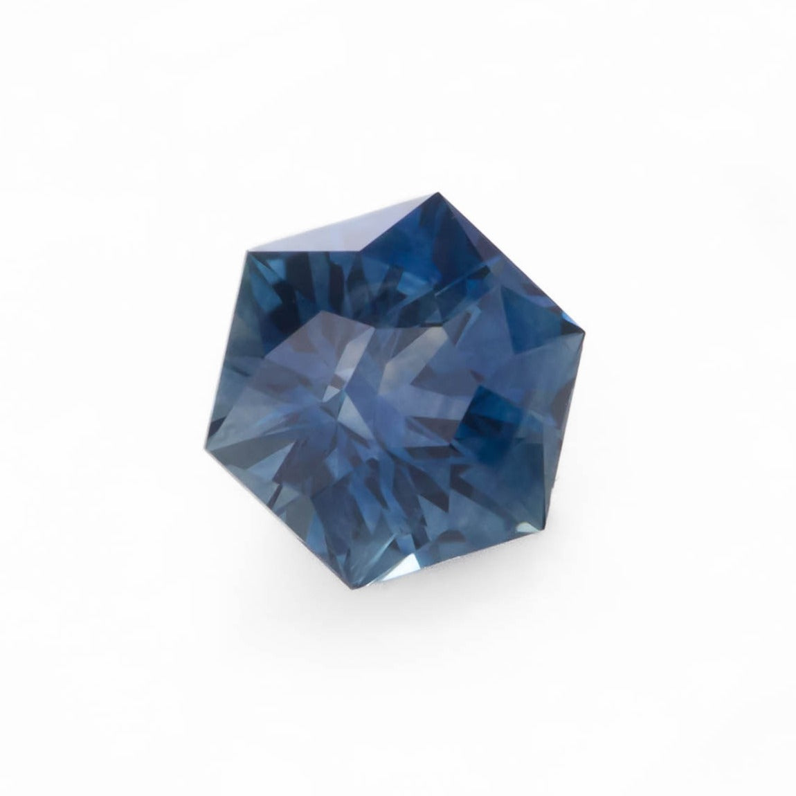 MS0132 rich blue montana sapphire hex cut