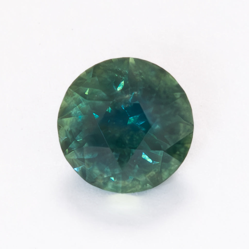 MS0189 green-blue round cut montana sapphire