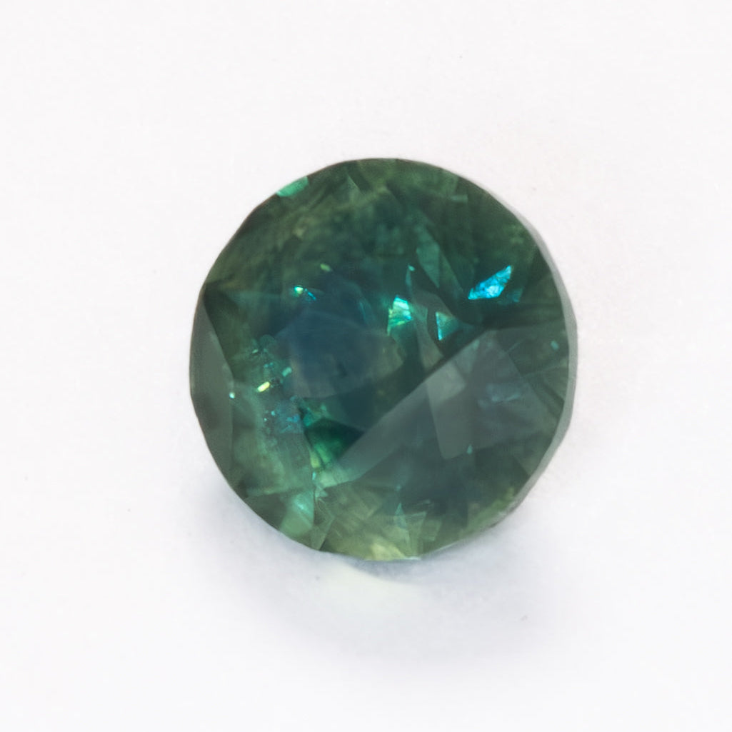 MS0189 green-blue round cut montana sapphire