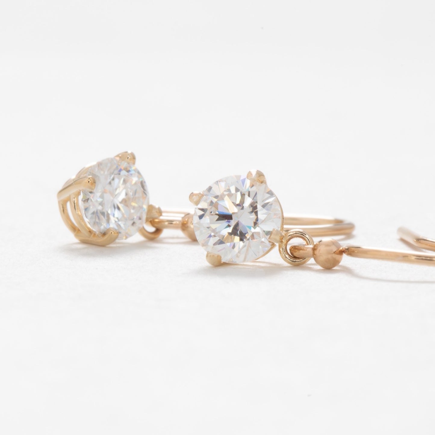 round moissanite drop earrings