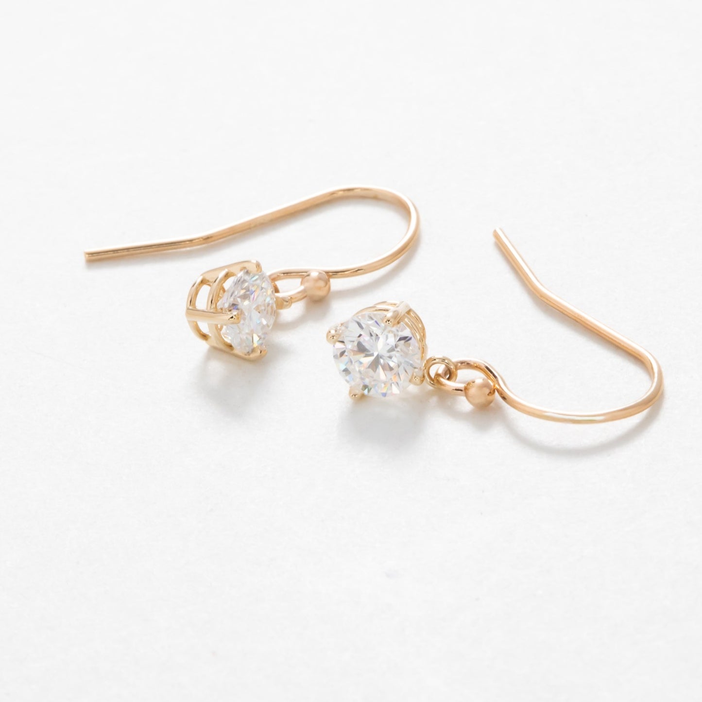 round moissanite drop earrings