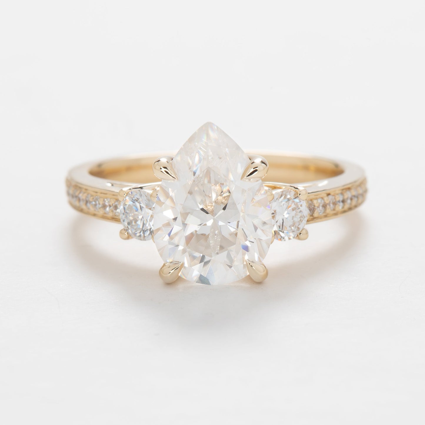 Oriane engagement ring with pear moissanite