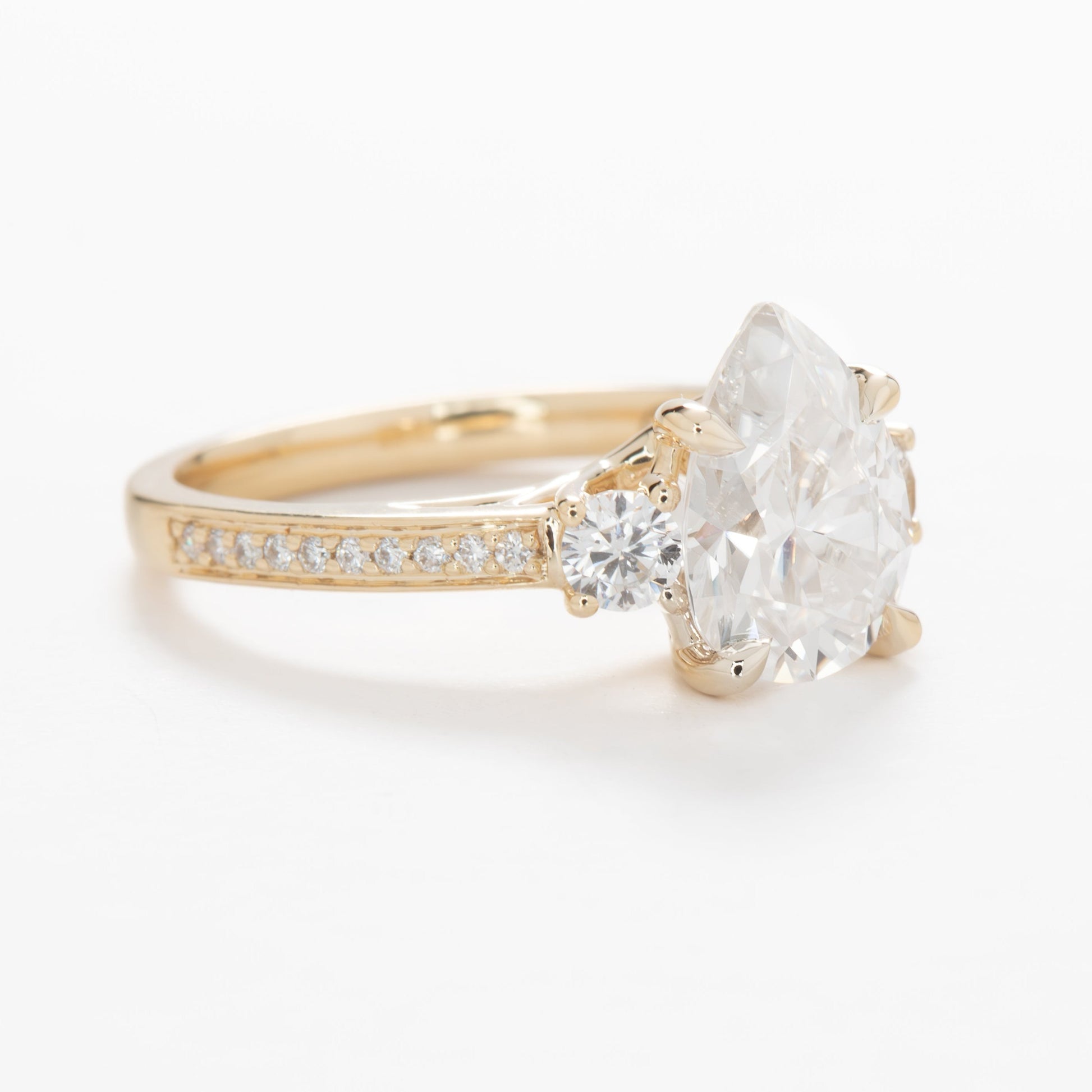 Oriane engagement ring with pear moissanite