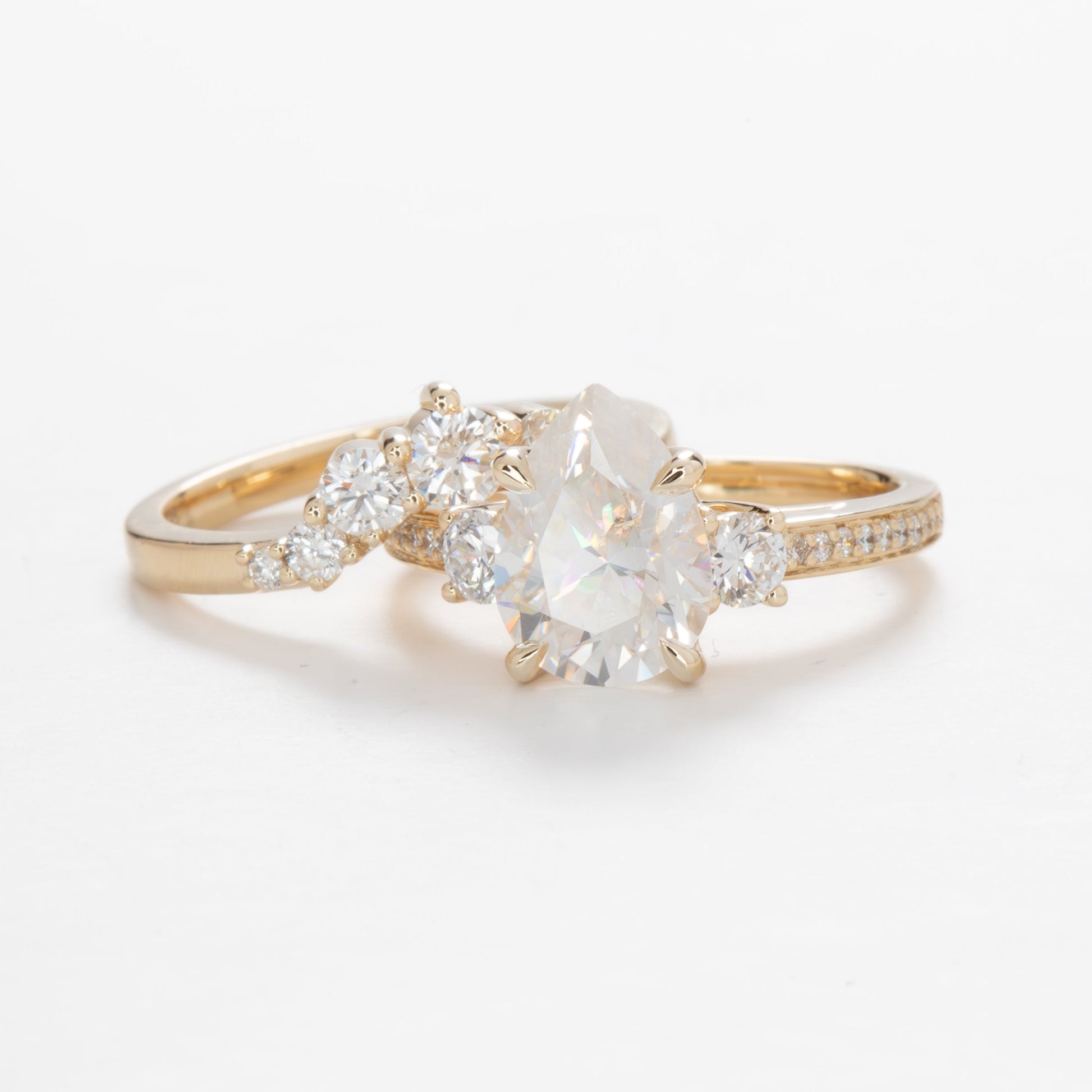 Oriane engagement ring with pear moissanite