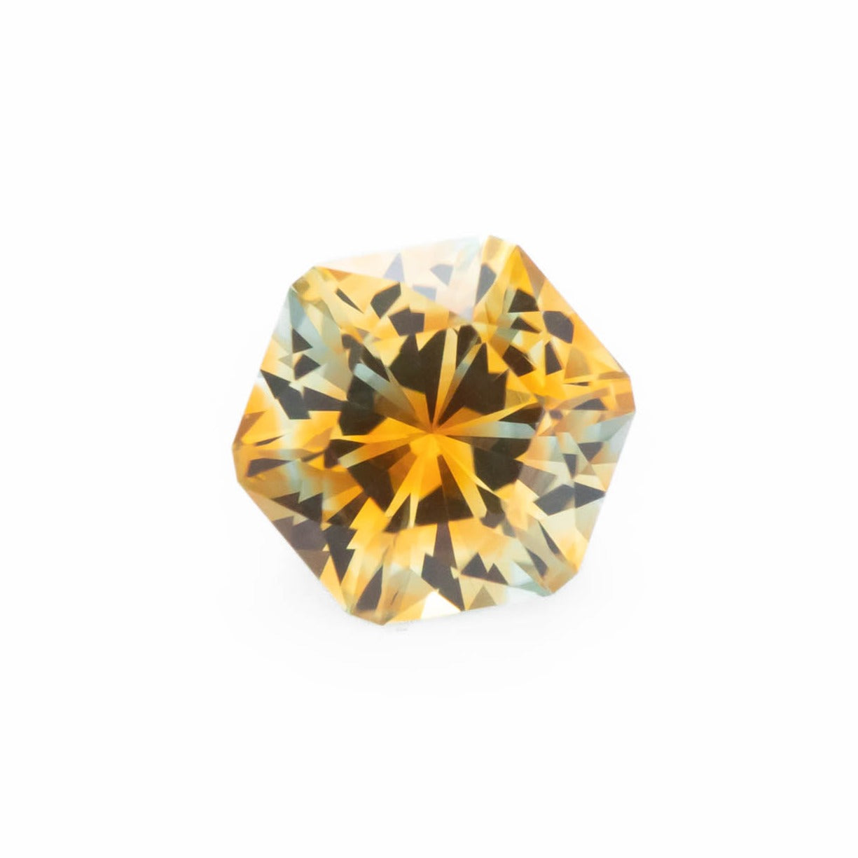 PSH0504 yellow orange montana sapphire hex cut