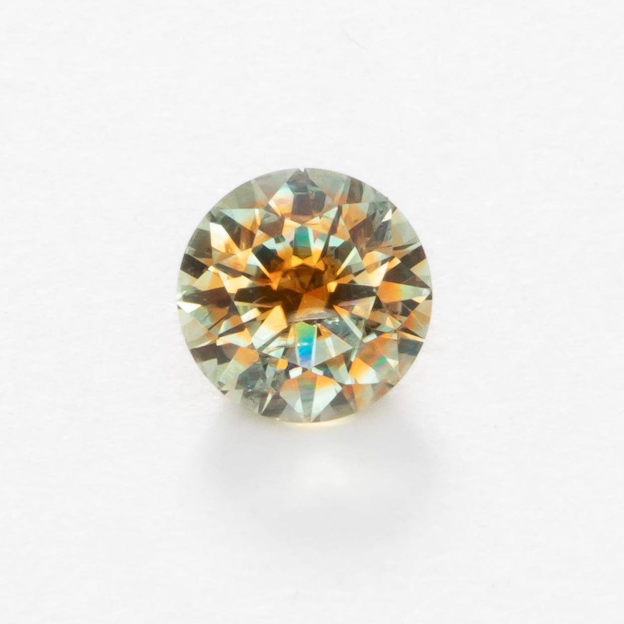 PSH0524 orange yellow round brilliant montana sapphire