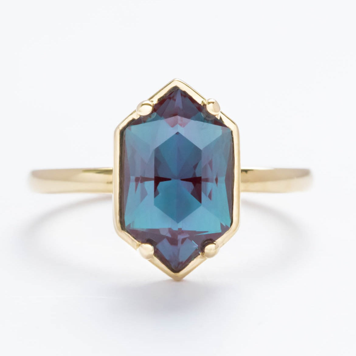 Paris solitaire engagement ring with dutch marquise alexandrite