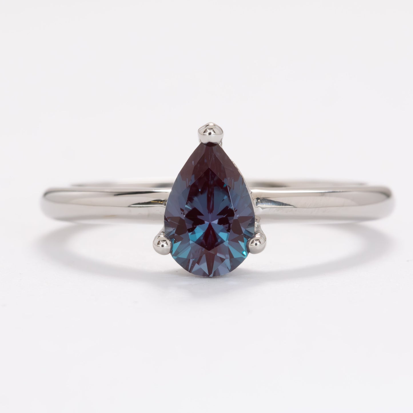 Rosina knife edge ring with pear lab alexandrite