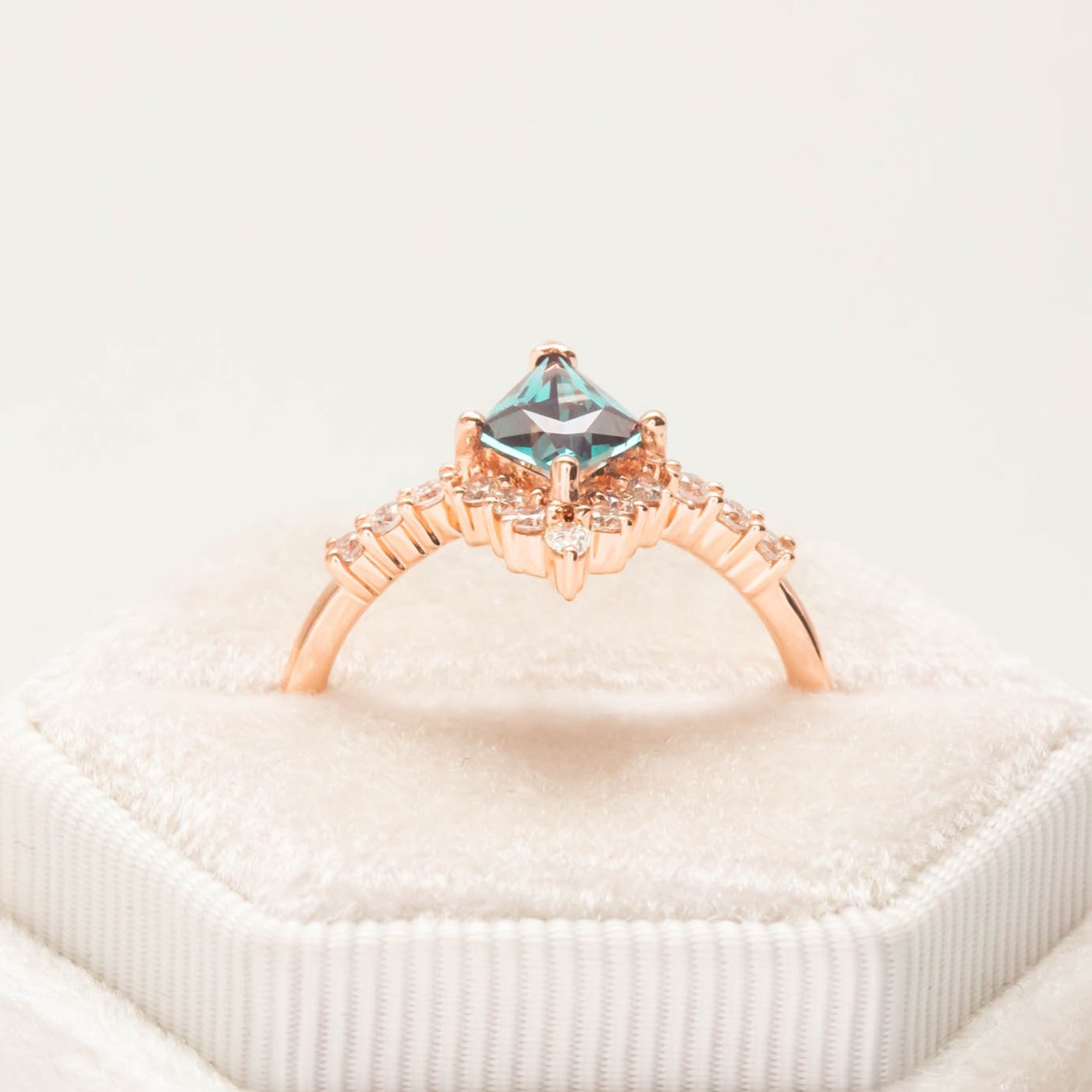 Sadie accented kite engagement ring