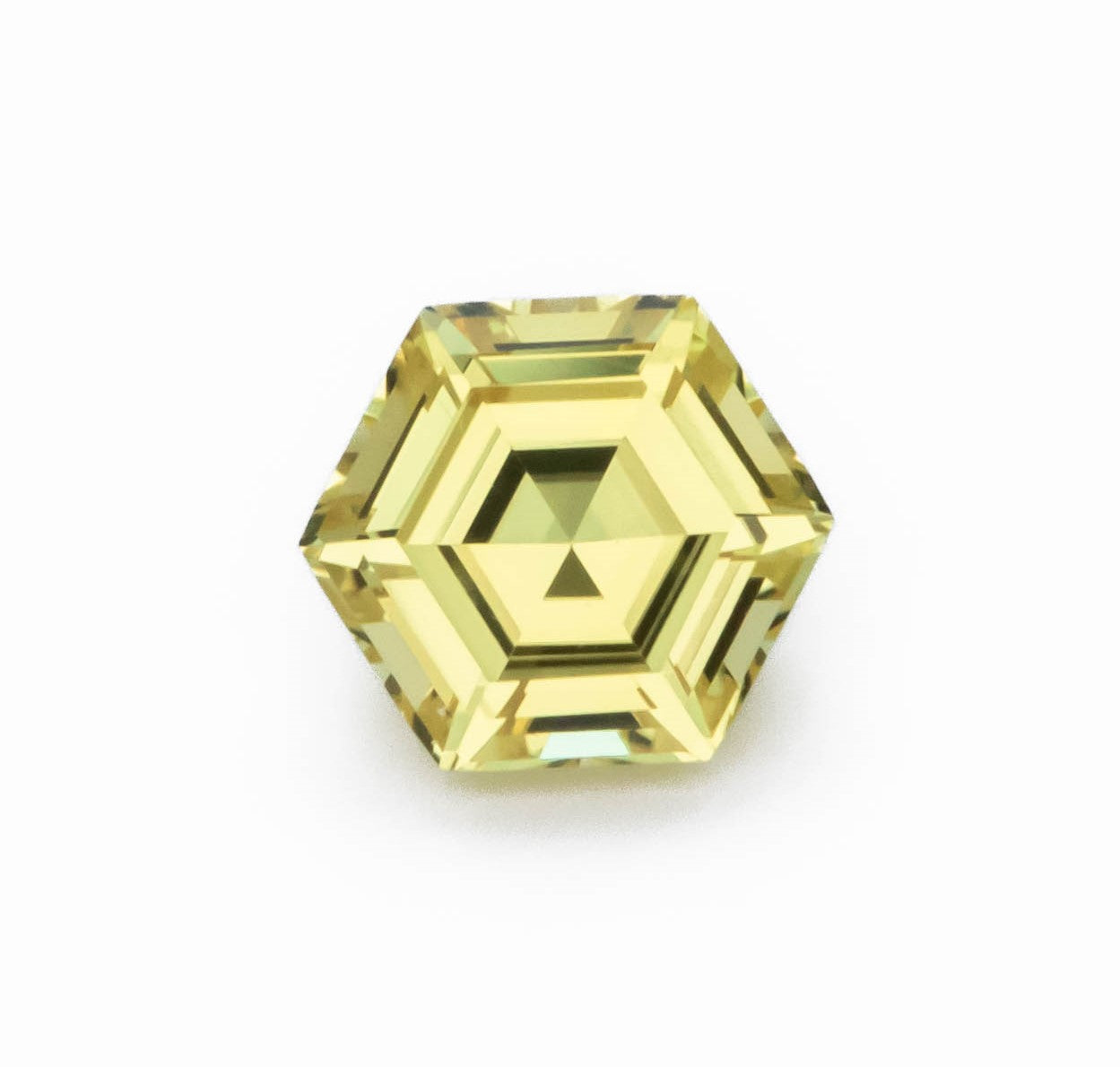 yellow lab sapphire step cut hex