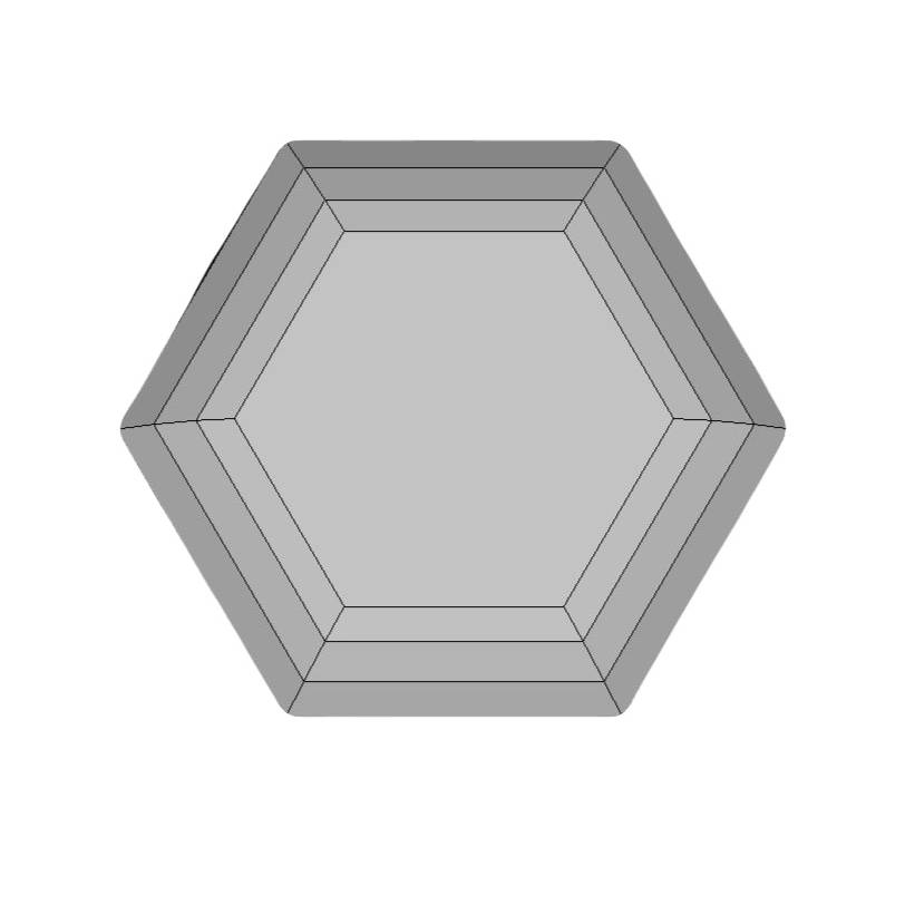 step cut hex wire frame