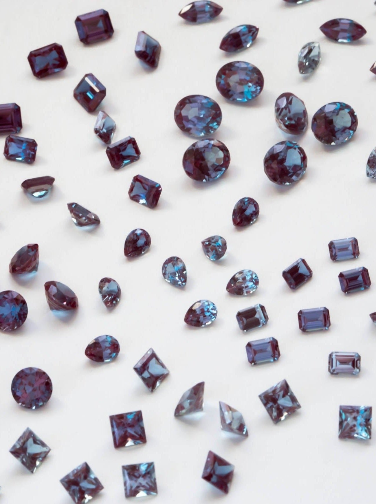 USA lab alexandrite in varying shapes