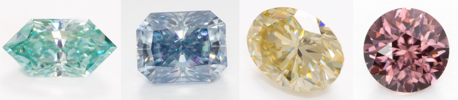 zircon and moissanite showing double refraction