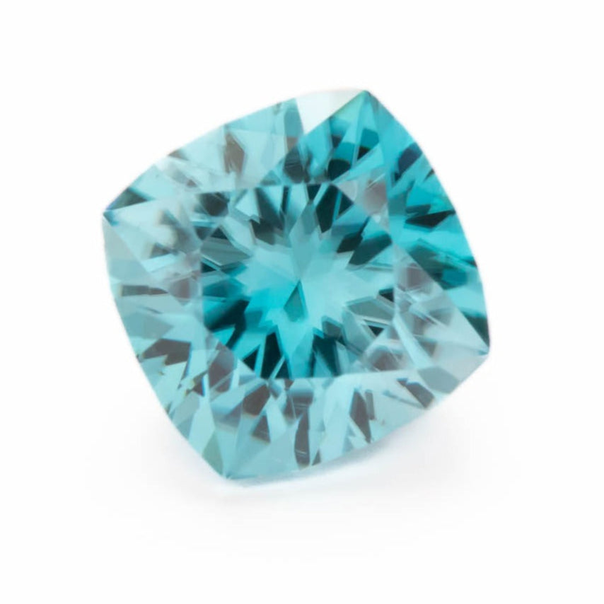 ZR0106 blue cambodian zircon cushion