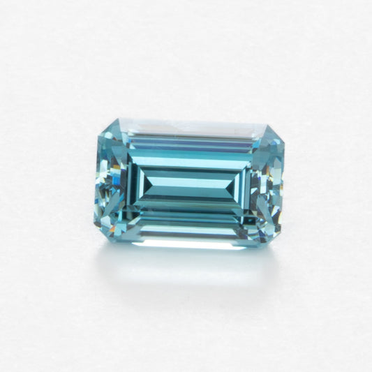 ZR0118 blue cambodian zircon step cut