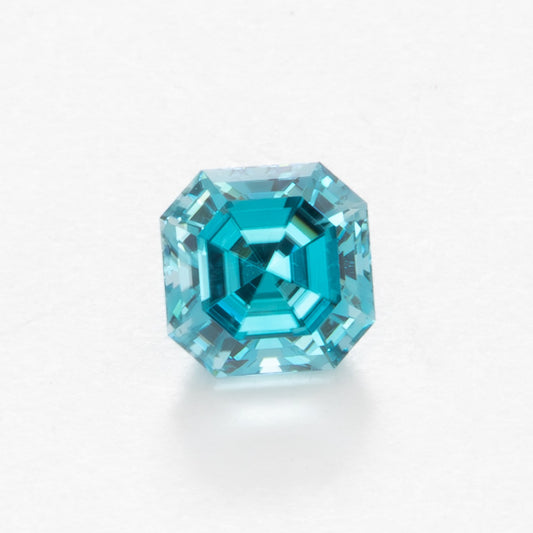 ZR0119 blue cambodian zircon asscher