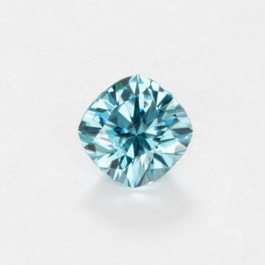 ZR0121 light blue cambodian zircon cushion