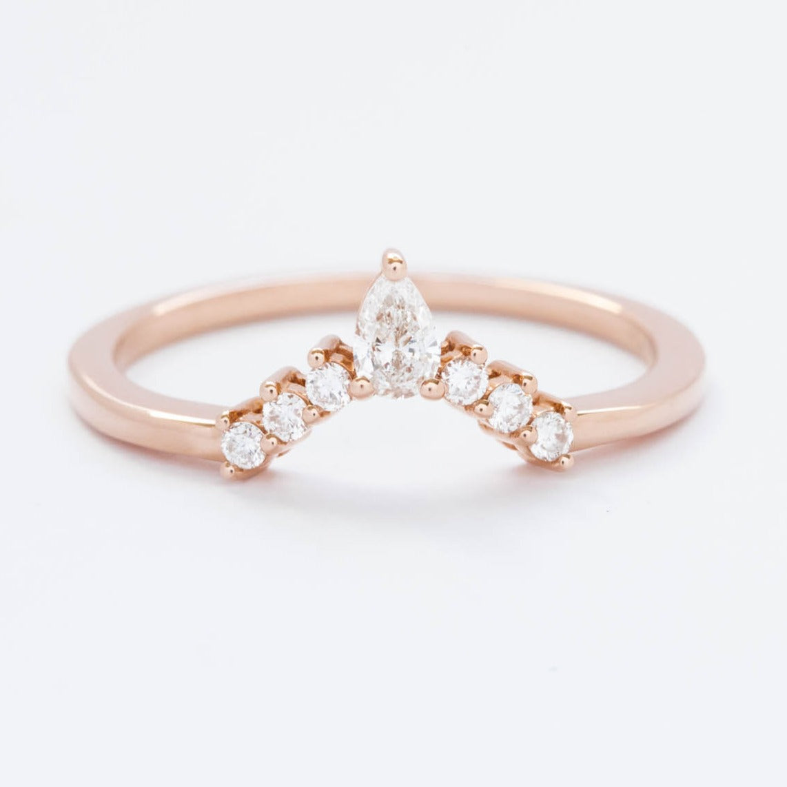 rose gold wedding band with lab diamonds