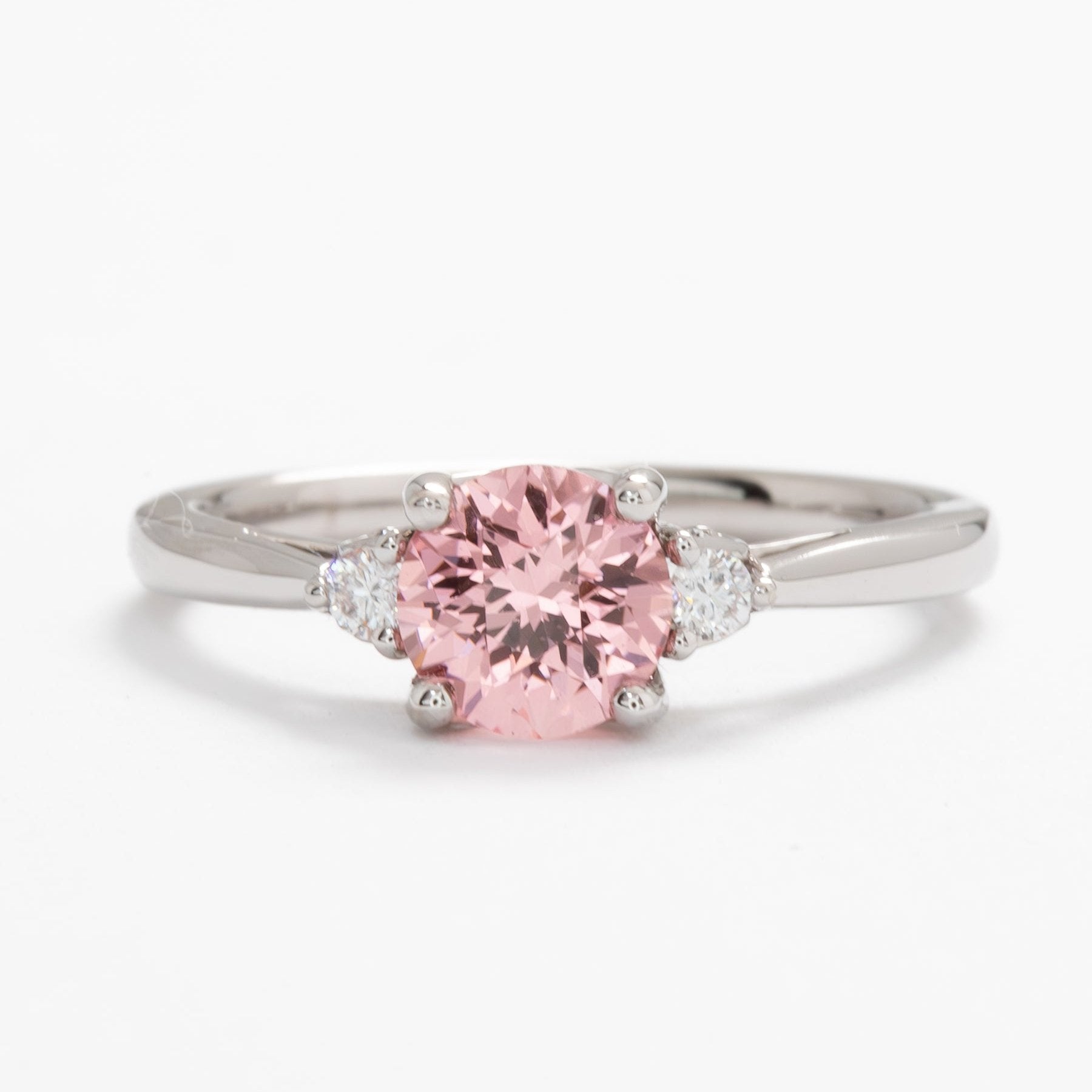 pink carina ring in white gold