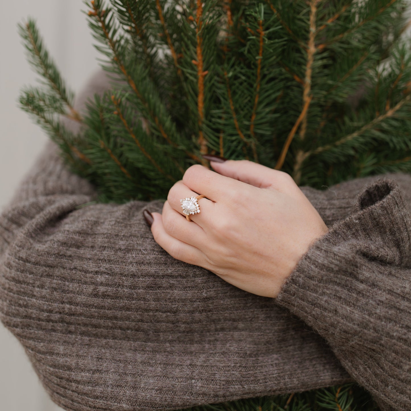 celeste engagement ring sunburst halo