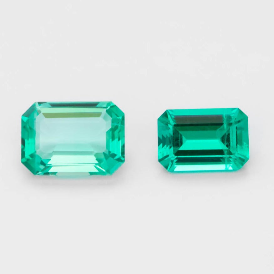 commercial and precision cut lab emerald step cuts