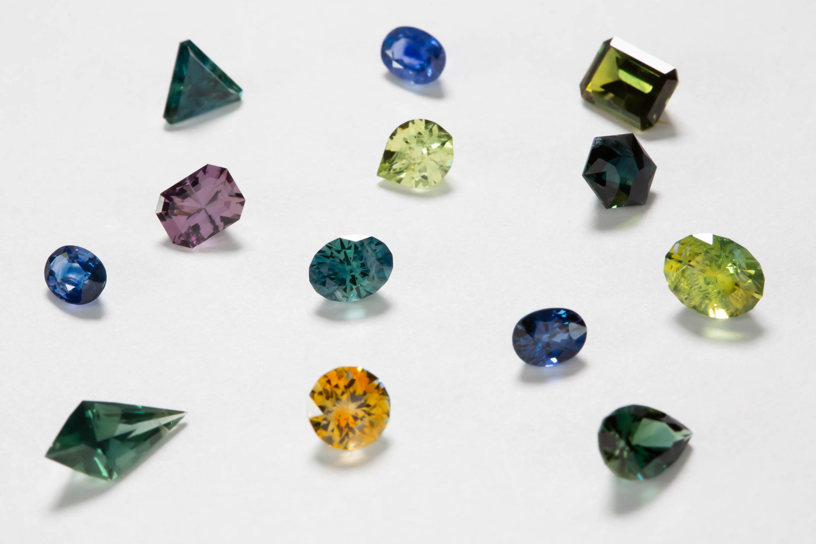 natural sapphires in various cuts and colors