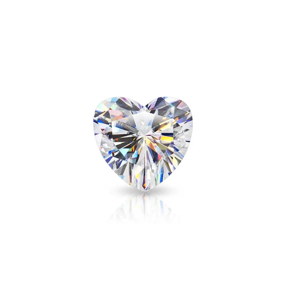 white moissanite heart