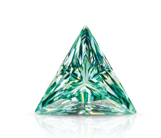 green moissanite trilliant