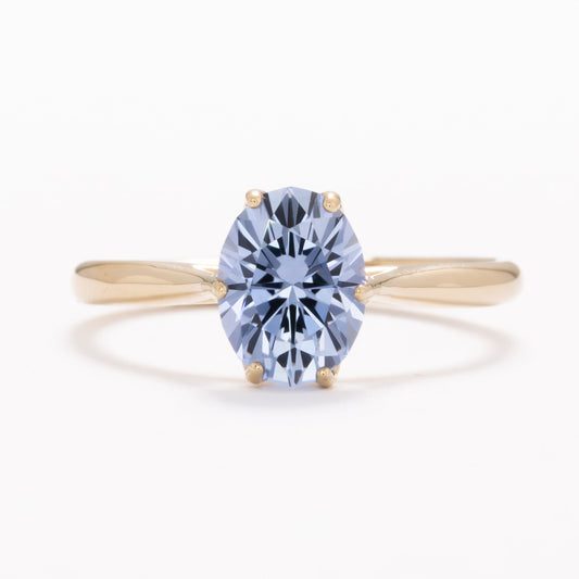 light blue lab sapphire oval solitaire