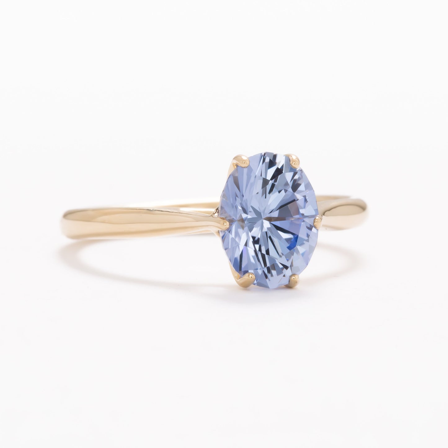 light blue lab sapphire oval solitaire