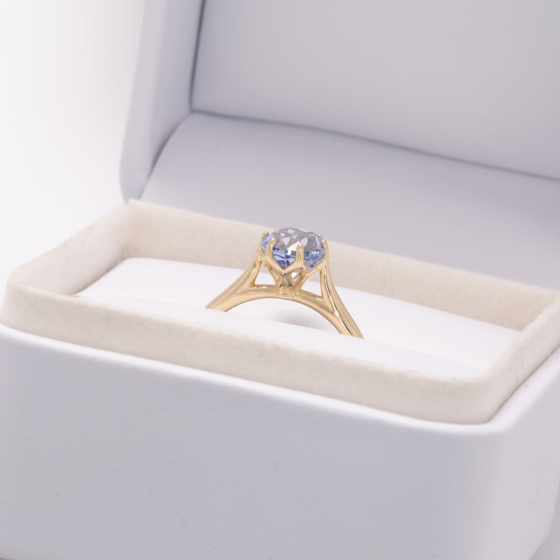 light blue lab sapphire oval solitaire