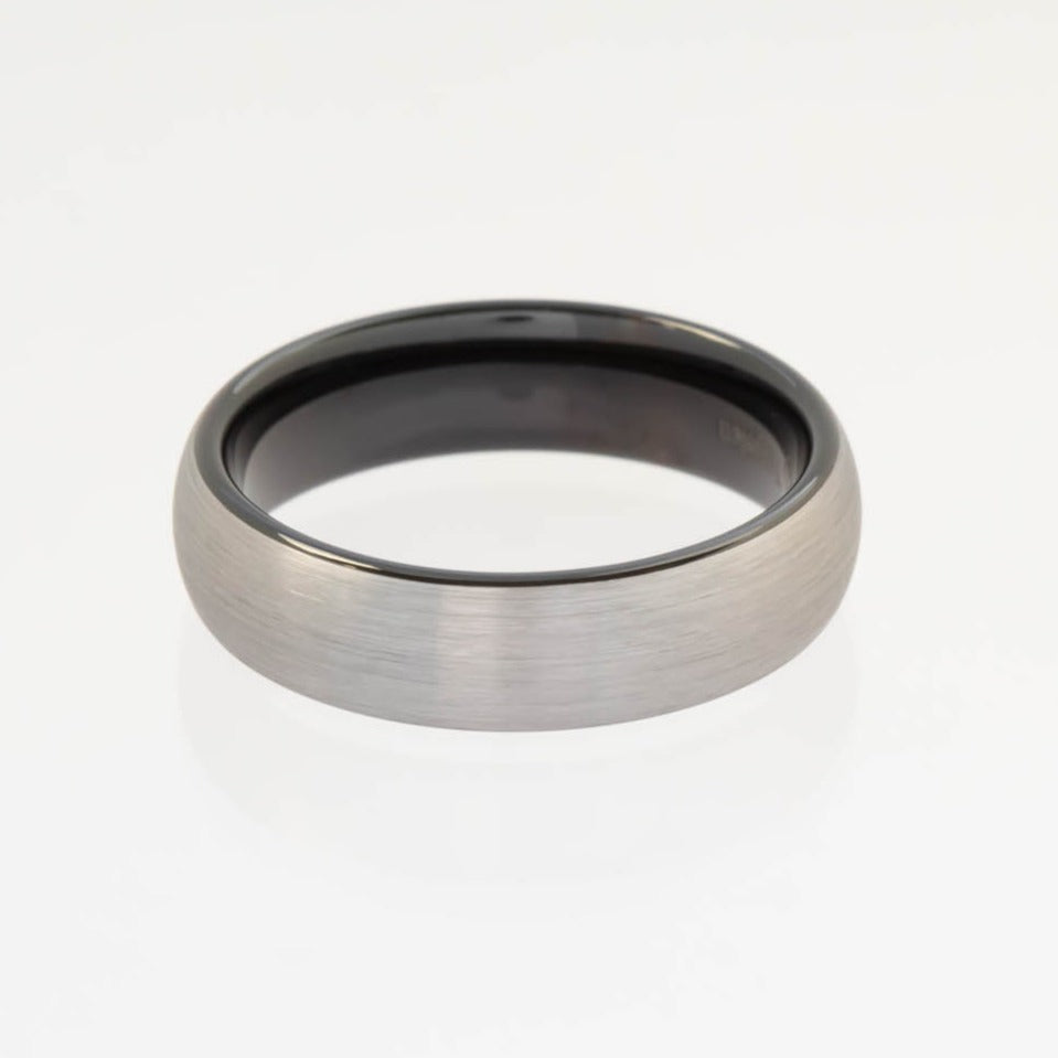 men's tungsten wedding band with satin finish