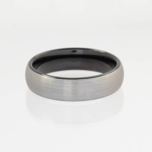 men's tungsten wedding band with satin finish