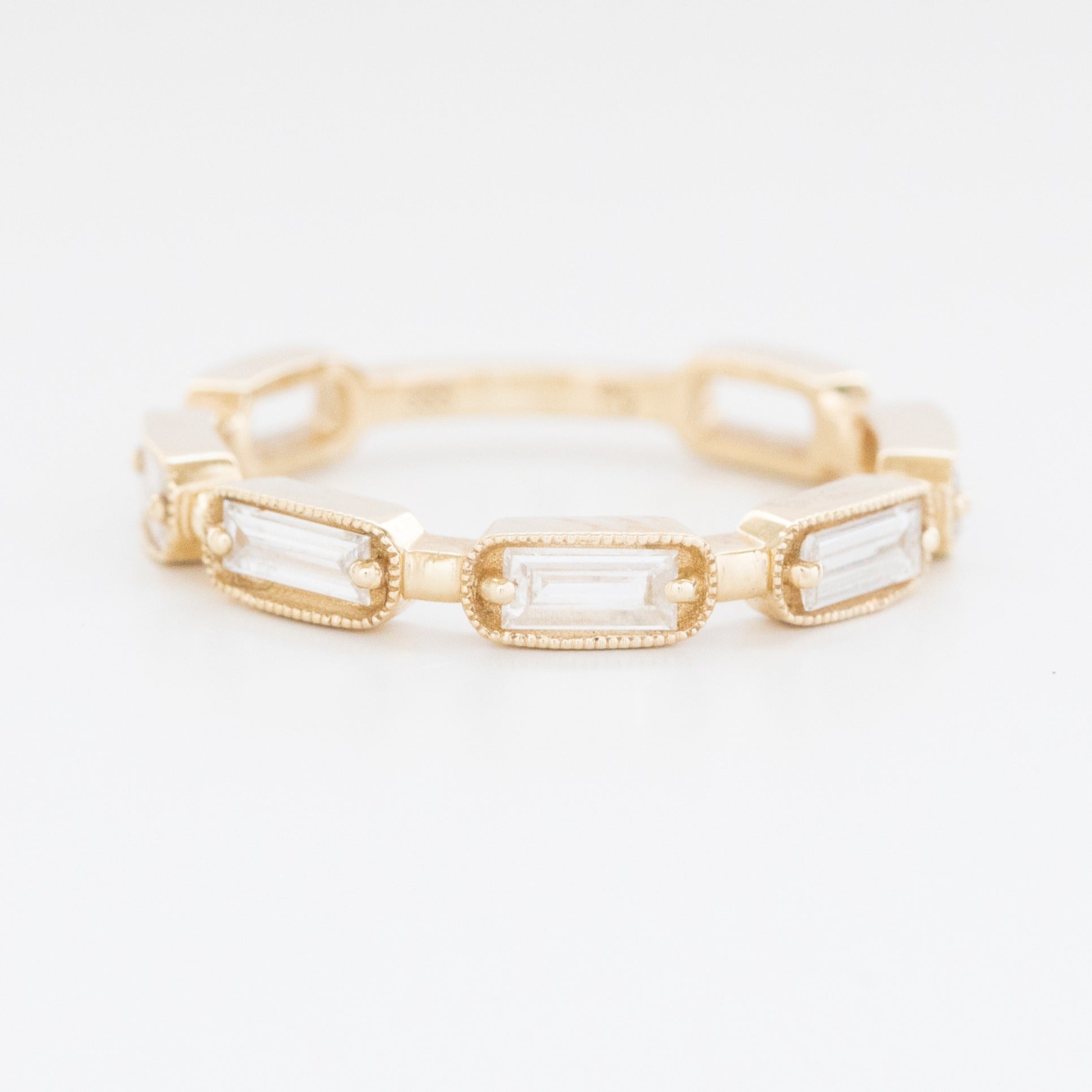 millie bubble band with lab diamond baguettes