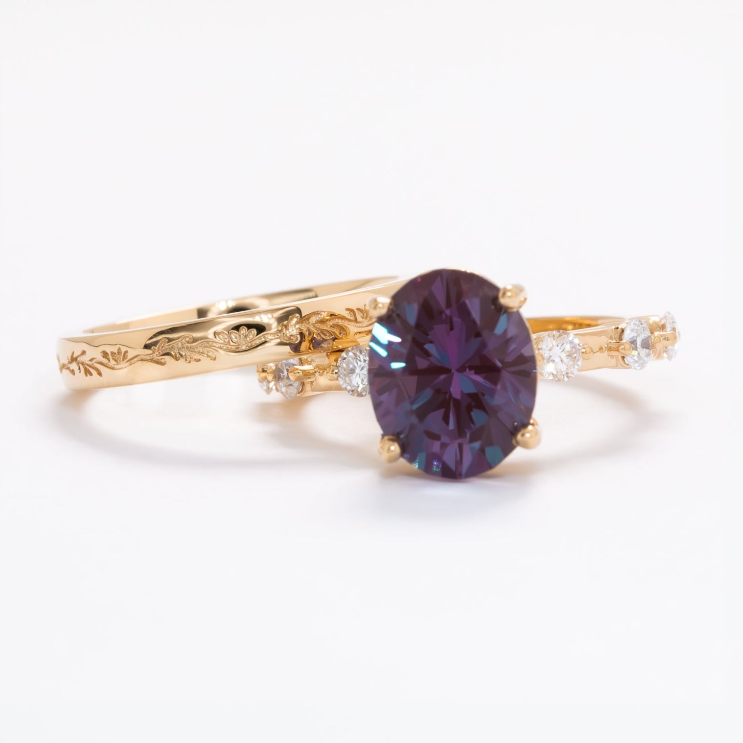 nyla ring with oval lab alexandrite